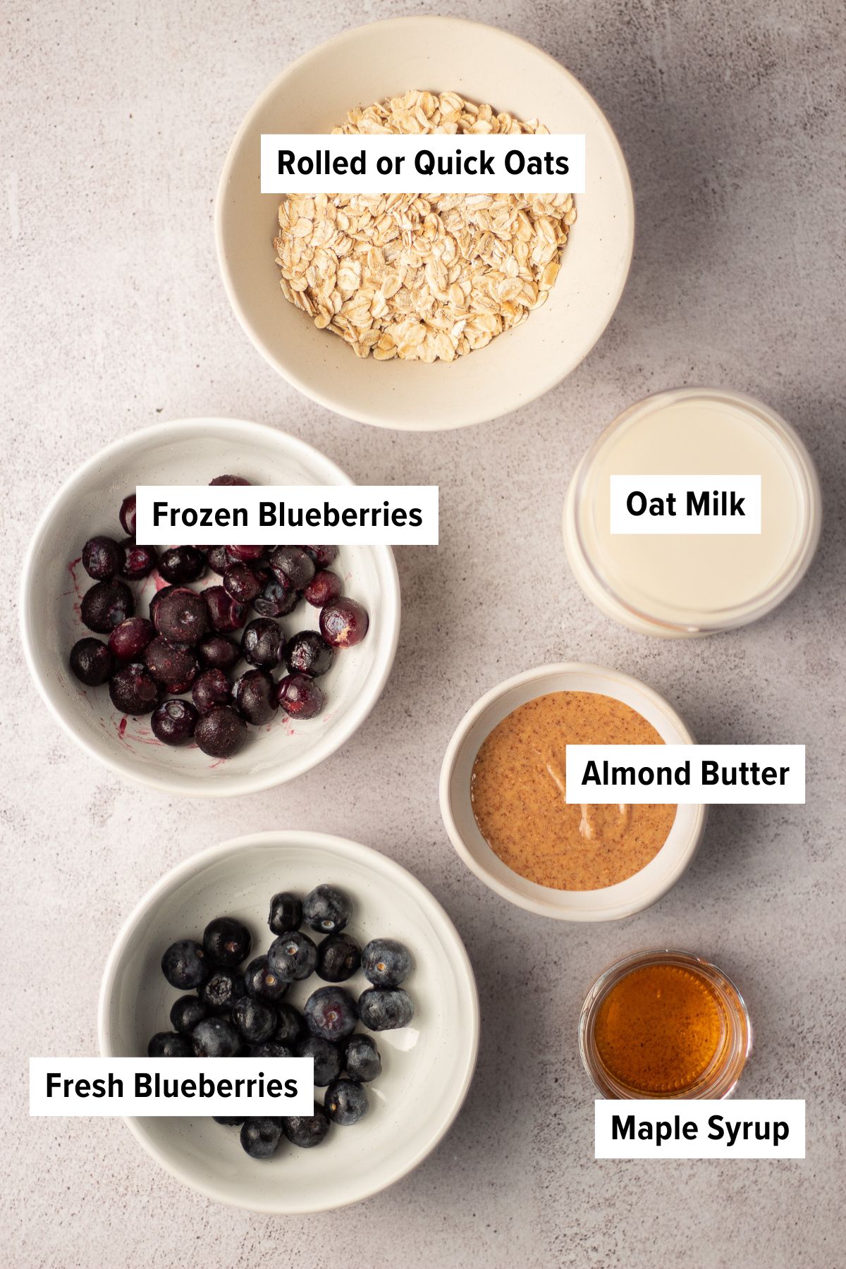 Ingredients for Blueberry Oatmeal
