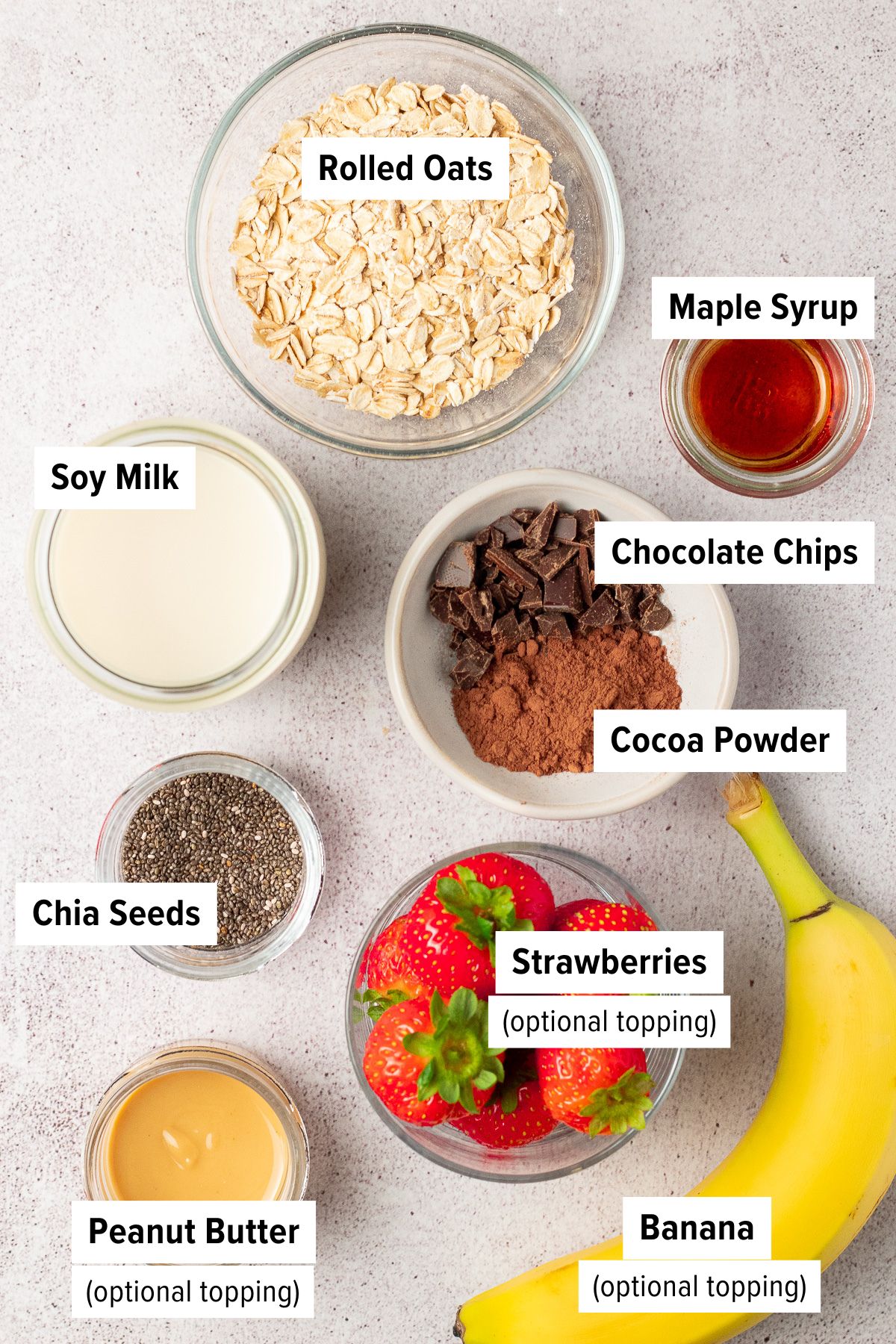 chocolate overnight oats ingredients