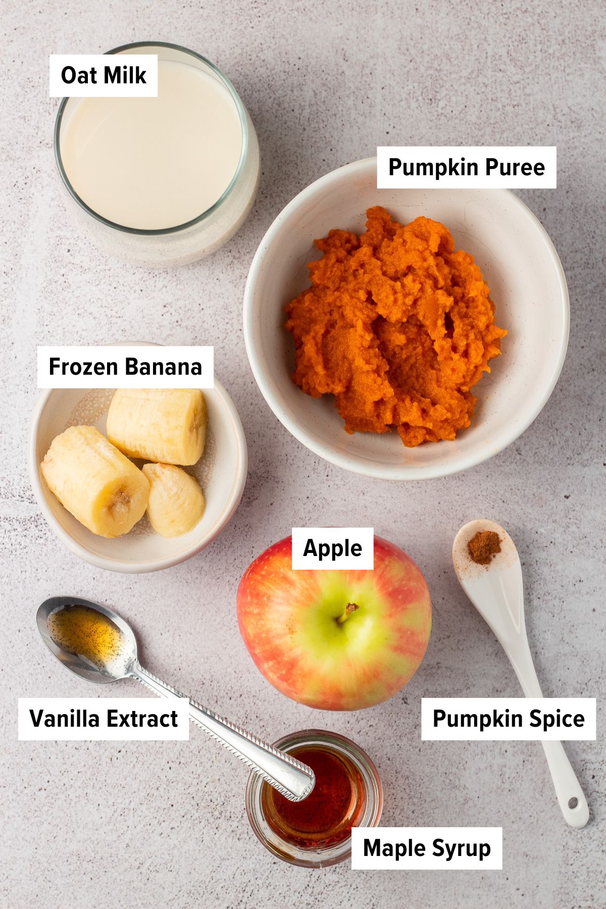 ingredients for pumpkin pie smoothie